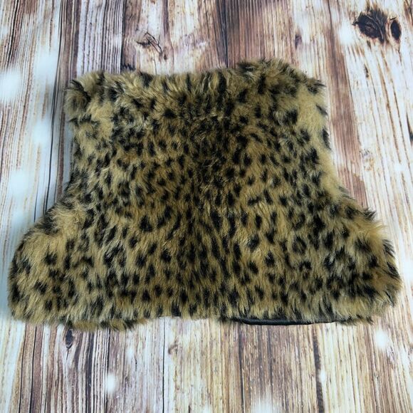 Catherine Malandrino Mini Girls Sz 18M Cable Knit Sweater Dress Leopard Vest Hat - Picture 5 of 10